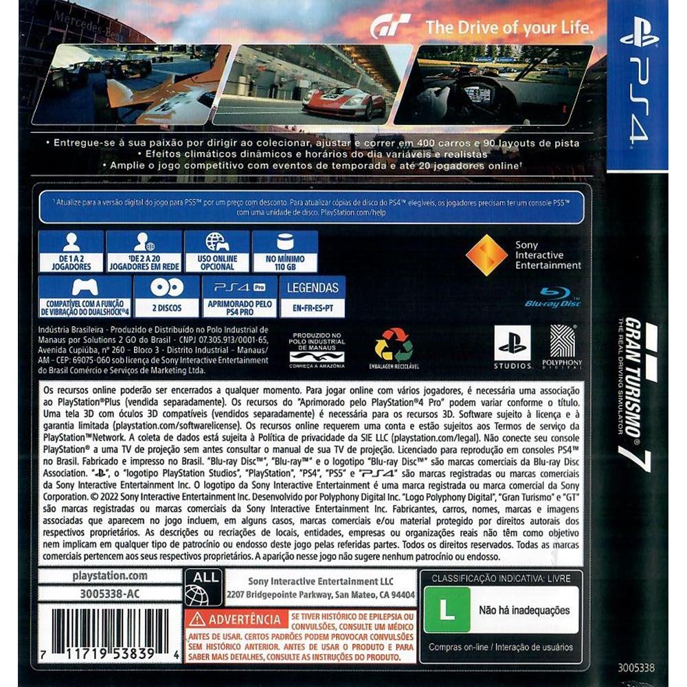 Gran Turismo 7 Ps4 (Seminovo) (Jogo Mídia Física) - Arena Games - Loja Geek